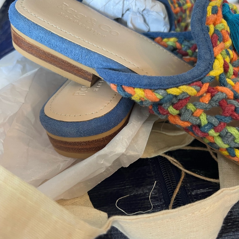 NWT | Rag & Co Colorful Handcrafted Slippers, Size 9 - Picture 4 of 7